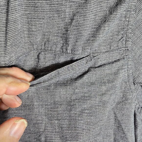 Prana Mens Slim‎ Fit Short Sleeve Button-Up Shirt LRG Organic Cotton Gray - Picture 4 of 6